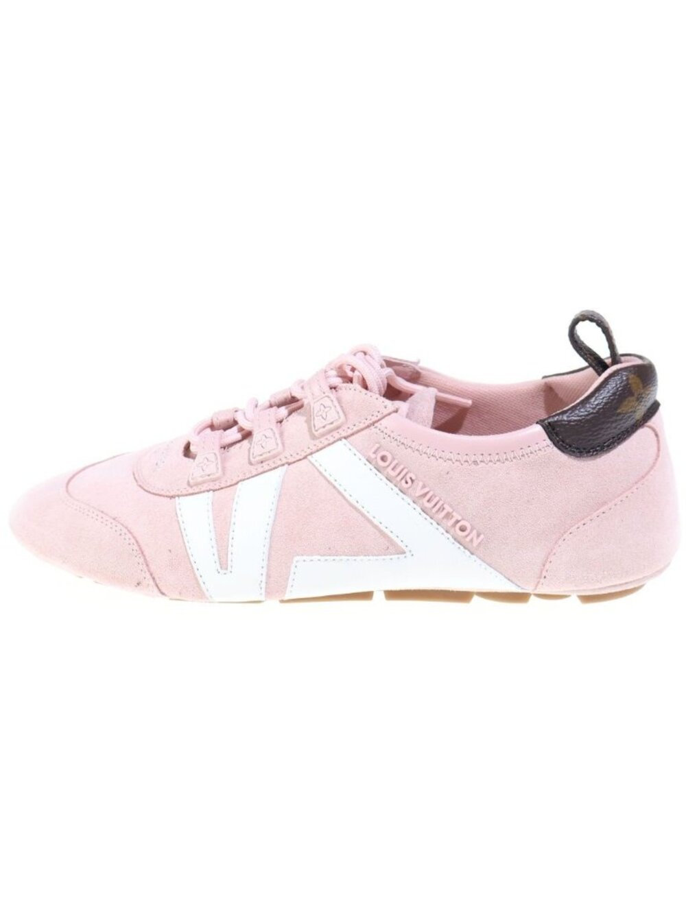 Louis Vuitton LV Sneakers Lina Suede Calfskin Low-Top Baby Pink